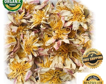 Fleurs de lotus blanc égyptiennes biologiques : thé de méditation - 25 grammes