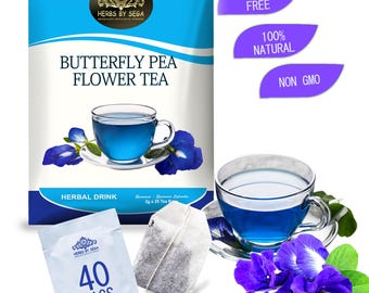 Organic Butterfly Pea Flower Tea: Natural Blue Herbal Wellness Drink