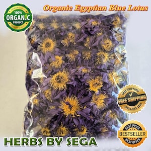 100 Grams Organic Egyptian Blue Lotus, Whole Flowers, Meditation Tea, Premium Blue Lotus Flowers, Chakra Lotus, Freshly Made To Orders