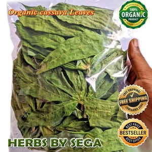 Cassava Leaves, Natural Air Dried, 2 kg Manihot esculenta, Aurveda Magical Leaves, Organic Cassava Leaf Freshly Made