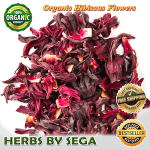 Organic Hibiscus Dried Flowers, Bulk Hibiscus Flowers Organic Tea, Hibiscus Sabdariffa, Freshly Air Dried To Order
