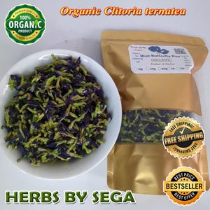 25 Grams Butterfly Pea, Clitoria ternatea, Premium Qulity Air Dehydrated, Organic Whole Flower, Detox Tea