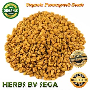 Fenugreek, Whole Dried Seeds, Pure Organic, Fenogreco, Trigonella Foenum Graecum, Kosher, USDA Certified