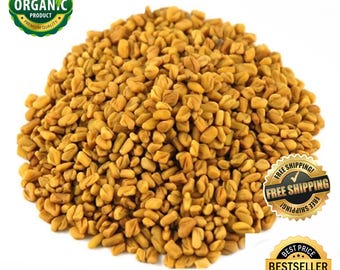 Alholva, semillas secas enteras, orgánicas puras, fenogreco, Trigonella foenum graecum, kosher, certificada por el USDA