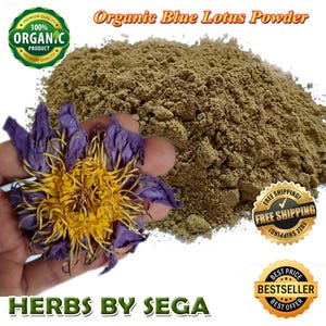 Blue Lotus Powder, Organic Egyptian Blue Lotus Powder, Organic Egyptian Blue Lotus, Nymphaea Caerulea Herbal Tea, Made To Orders