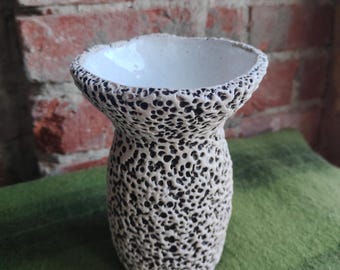 Porous Ceramic Mushroom Candle Holder, Black and White Sculptural Decor, Organic Clay Sculpture, Abstract Nature Art, Unique Home Accent