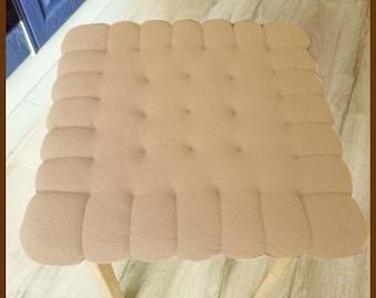 Coussin d'assise en forme de biscuit/Coussin de chaise fait main/Oreiller carré/Oreiller en forme de biscuit/Coussin biscuit en molleton doux