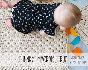 Motif de tapis en macramé, motif en macramé, PDF en macramé, tutoriel en macramé, bricolage en macramé, motif pour débutant, tutoriels en macramé