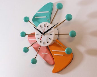 レトロポップ置き時計　1970年代 Lemnos（レムノス） 特典付［ Lemnos City Pop L 目覚まし時計 シティ