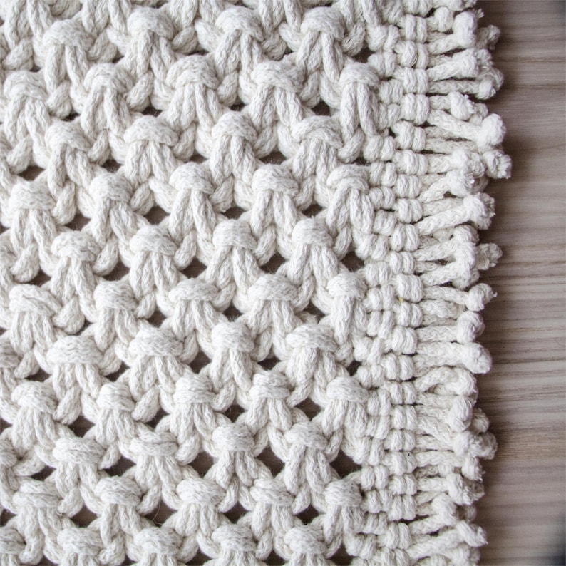 Motif de tapis en macramé, motif en macramé, PDF en macramé, tutoriel en macramé, bricolage en macramé, motif pour débutant, tutoriels en macramé image 5