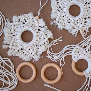 Motif étoiles en macramé, motif en macramé, tutoriel en macramé, ornement en macramé, PDF en macramé, instructions en macramé, flocon de neige en macramé image 2