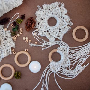 Motif étoiles en macramé, motif en macramé, tutoriel en macramé, ornement en macramé, PDF en macramé, instructions en macramé, flocon de neige en macramé image 4