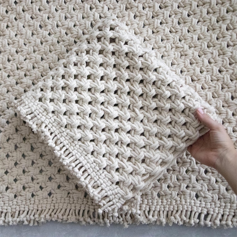 Motif de tapis en macramé, motif en macramé, PDF en macramé, tutoriel en macramé, bricolage en macramé, motif pour débutant, tutoriels en macramé image 2