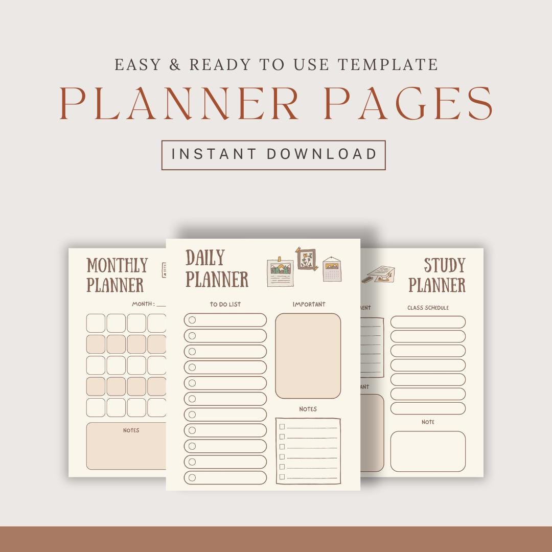 Ultimate Planner Bundle | Daily, Weekly, Monthly & Study Digital PDF - Etsy