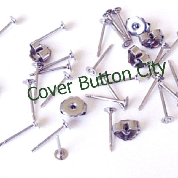 100 Stainless Steel 3mm Earring Posts With or Without Backs - 11.7mm Long