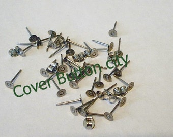 24 Stainless Steel 4mm Earring Posts With or Without Backs - 9.5mm Long