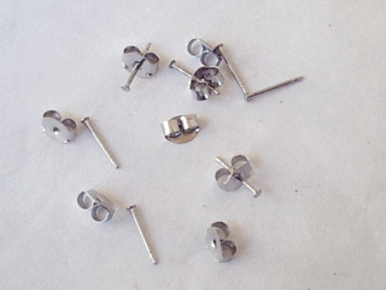 24 Stainless Steel 1.5mm Earring Posts With or Without Backs Etsy