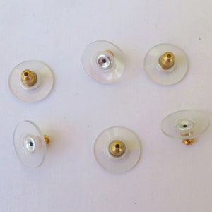 200 Bullet Comfort Clutch Earring Backs W / Flange, Gold Plated