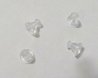 100 Rubber Plastic Earring Backs