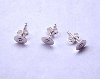 10 (5 pairs) Sterling Silver Earring Posts with or without Sterling Backs - 6mm