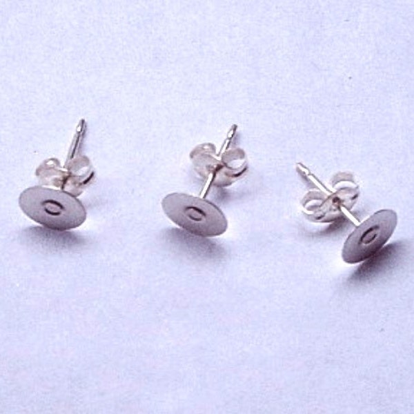 20 (10 pairs) Sterling Silver Earring Posts with or without Sterling Backs - 6mm