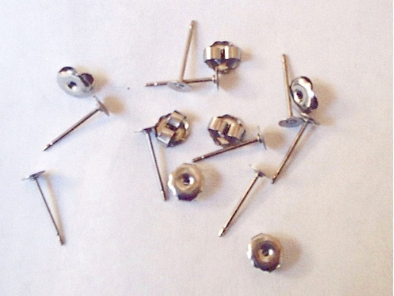 Nickel Free 200 Titanium 6mm Earring Posts With or Without Backs 11.5mm Long image 1