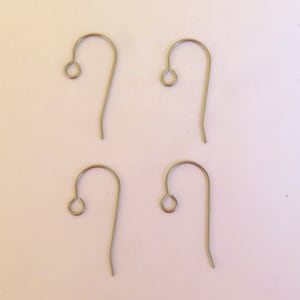 100 Fish Hook Earring Wires Rhodium Wrap Ball 22 Gauge