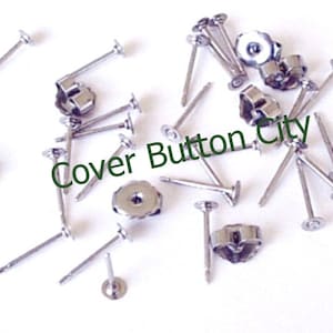 48  3mm Stainless Steel Posts With Flat Pad, With or Without Backs, 11.7mm Length