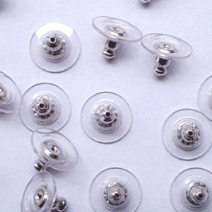 BEADNOVA Earring Backs for Studs Earring Backing Silver Plated Bullet  Clutch Earring Backs Stopper Pierced Earring Backs for Posts 120pcs