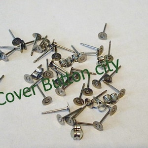 200  4mm Stainless Steel Posts With Flat Pad, With or Without Backs, 9.5mm Length