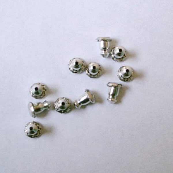 100 Earring Backs / Nuts - Bullet clutch - Aluminum