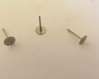 Nickel Free 48 Pieces 100% Titanium 5mm Earring Posts With or Without Backs - 9.5mm Long