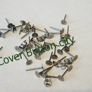 200  Stainless Steel 4mm Flat Pad Posts With or Without Backs, 11.7mm Length