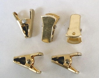 12 - 6 pairs Gold Plated Sweater Clips - Guards
