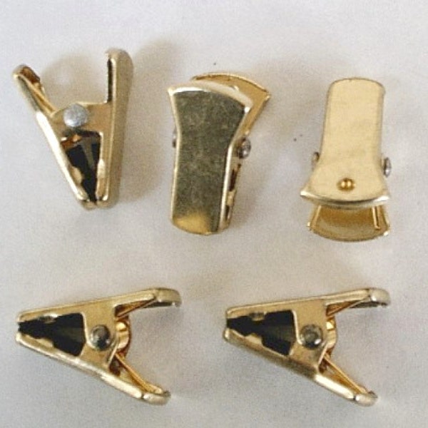 12 - 6 pairs Gold Plated Sweater Clips - Guards