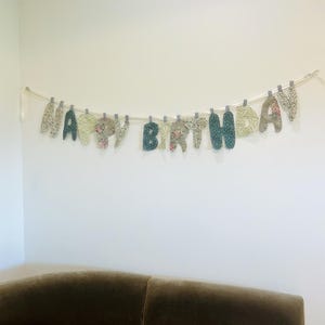 Custom Fabric Happy Birthday Banner