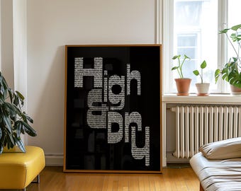 High & Dry - Music Poster | Black and White Wall Decor (UNFRAMED, 3 Sizes)