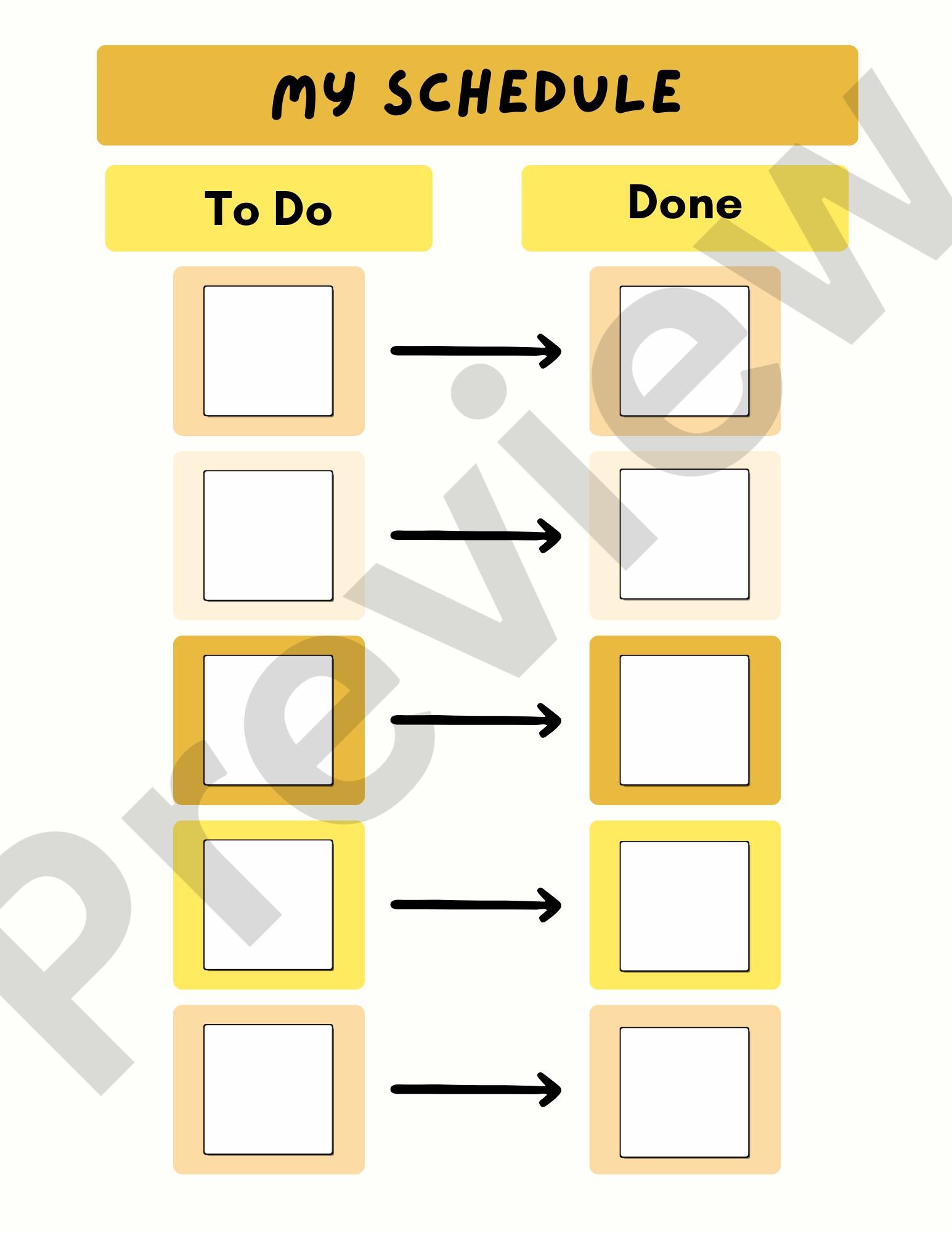 Home Based Printable Visual Schedule With Activity Icons - Morning ...