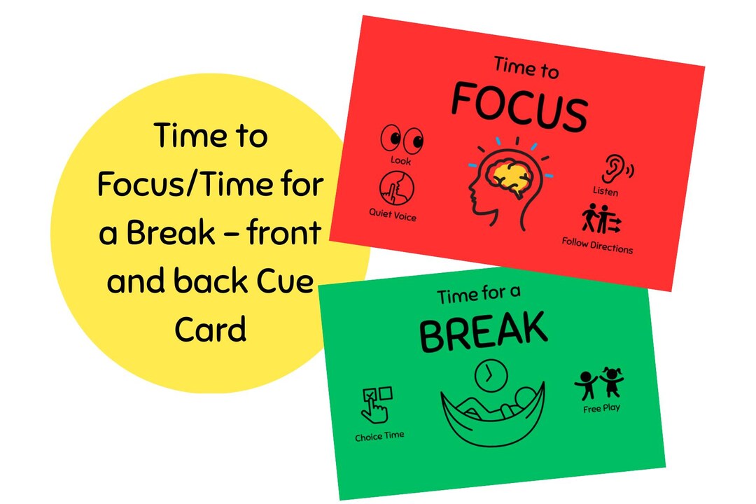 Focus & Break Visual Cue Card – Behavior Support Tool for Kids ...