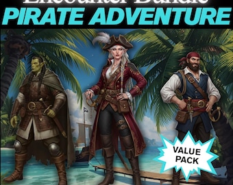 DnD Pirate Adventure Encounter Bundle – 3 Encounters, Session Invite & Lore Sheet | Printable DnD RPG Kit, Modular, Ready-to-Play, TTRPG