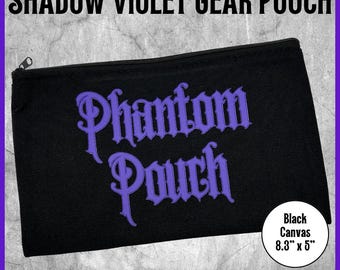 Gear Bag, Phantom Pouch – Shadow Violet | Dice Bag, Table Top Games Accessory, Travel Pouch, Gamer Gift, Black Canvas (8.3x5in)