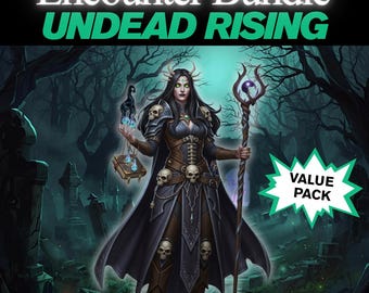 DnD Undead Encounter-bundel: 3 ontmoetingen, sessie-uitnodiging en informatieblad | Afdrukbare DnD-RPG-kit, modulair, kant-en-klaar, TTRPG