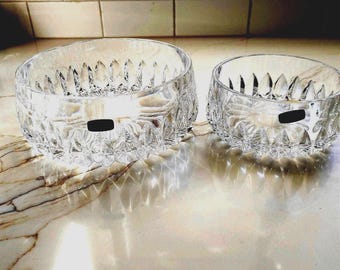 Vintage Gorham Crystal Bowl Set-Cut Lead Crystal Dishes 7.5" and 5.5"-Labeled