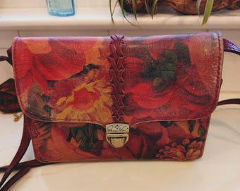 Patricia Nash Floral Leather Crossbody Wallet Purse-vintage  display picture 1