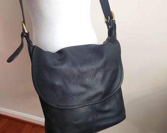 Vintage Coach Black Leather Shoulder Bag: 9408 Flap Bag - Etsy