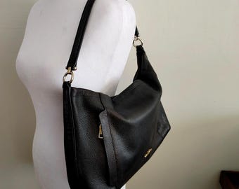 Vintage Coach 26224 Black Leather Shoulder Bag - Etsy