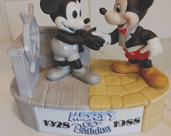Mickey's 60th Birthday 1928-1988 Porcelain Figurine