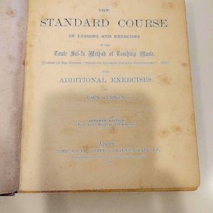 1884 Antique Music Lesson Book: Tonic-Sol-fa Method, John Curwen