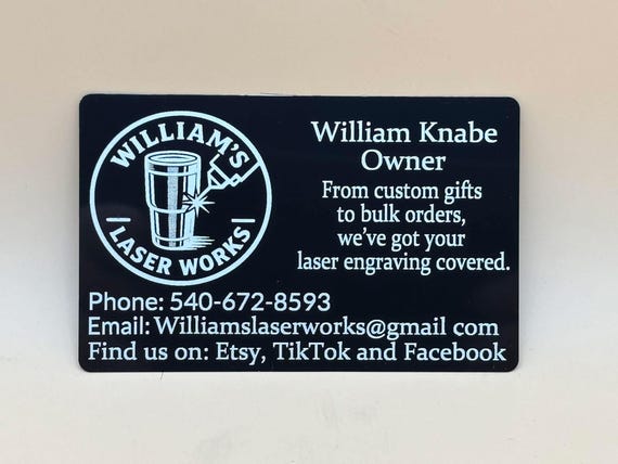 Metal Laser Engraved Business Cards