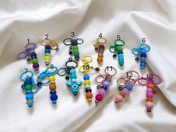 Colorful Silicone Bead Keychains